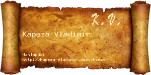 Kapsza Vladimir névjegykártya